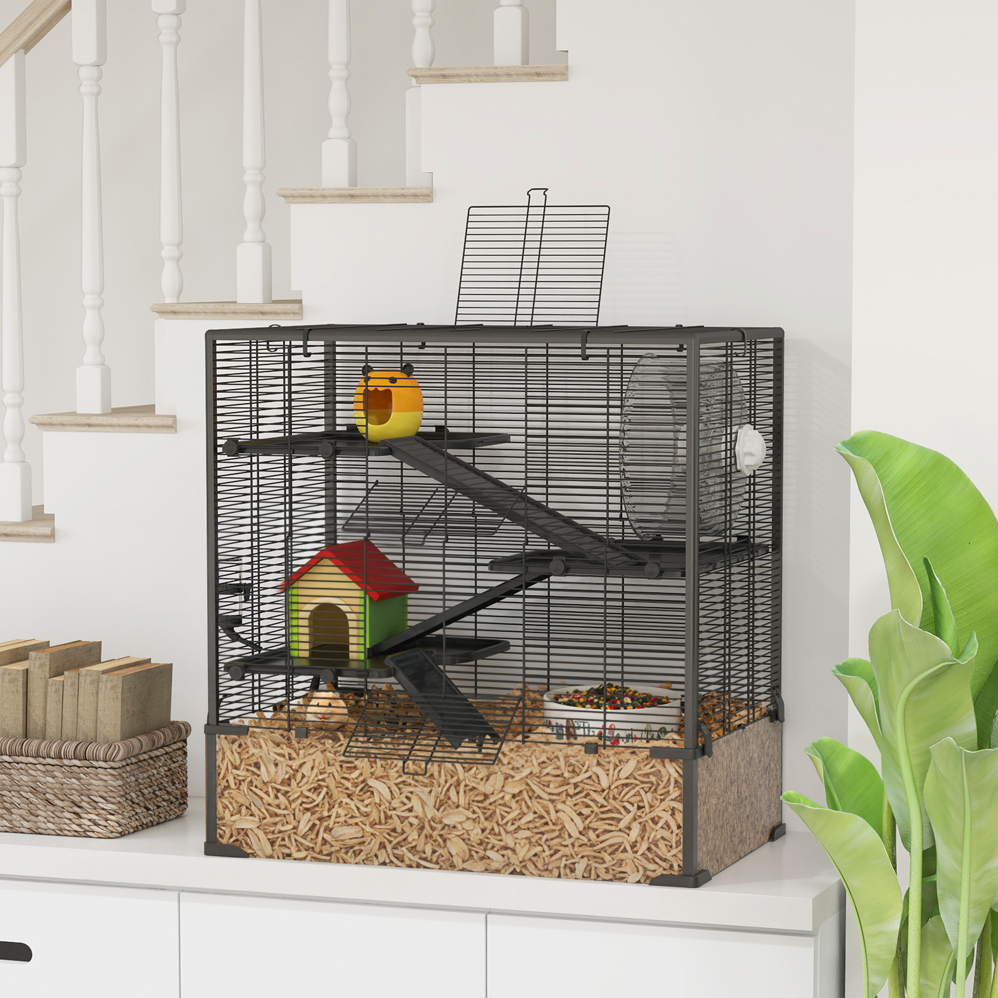 Cage hamster 4 étages 31 x 19 x 31,5 po, verre teinté