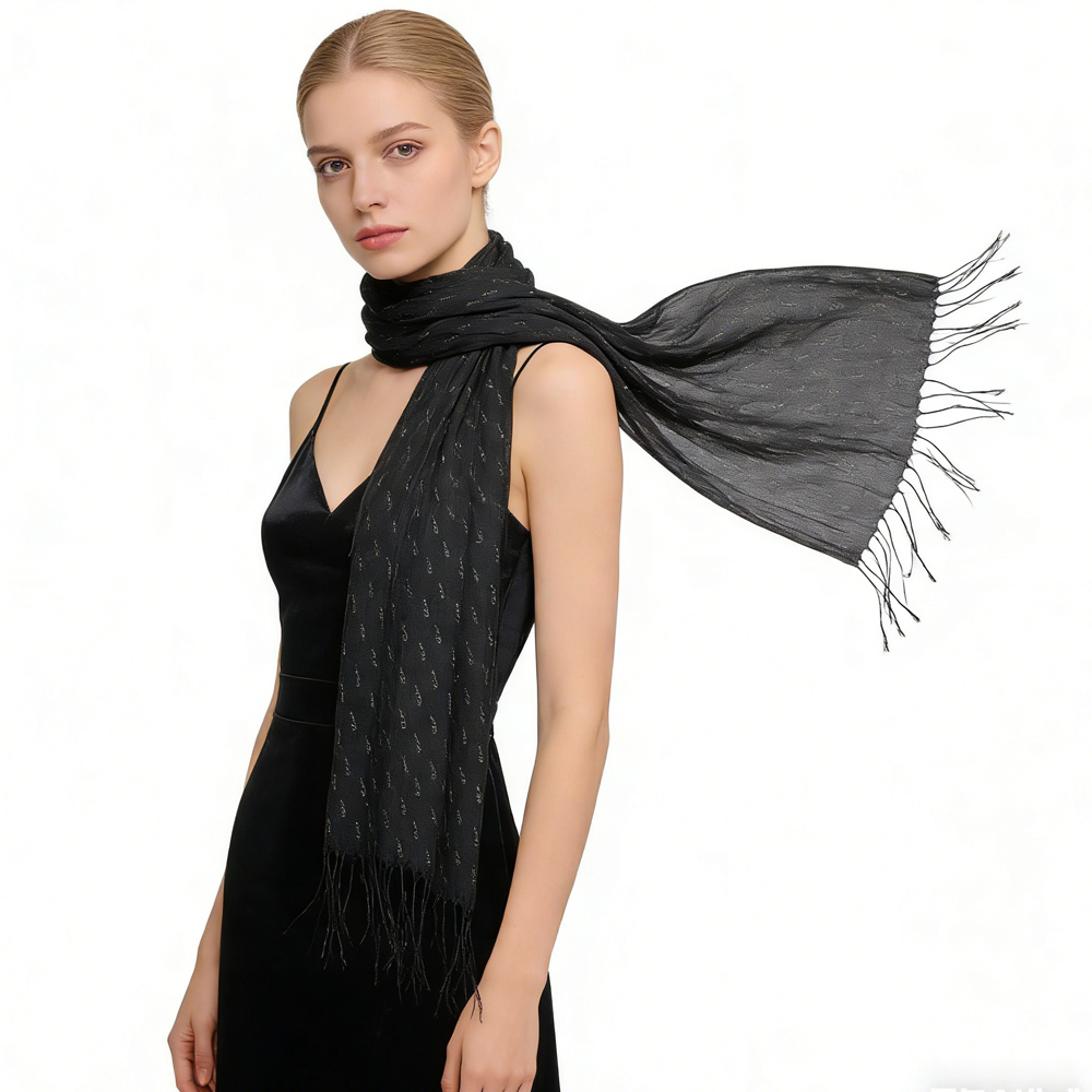 Foulard noir imprimé abstrait élégant