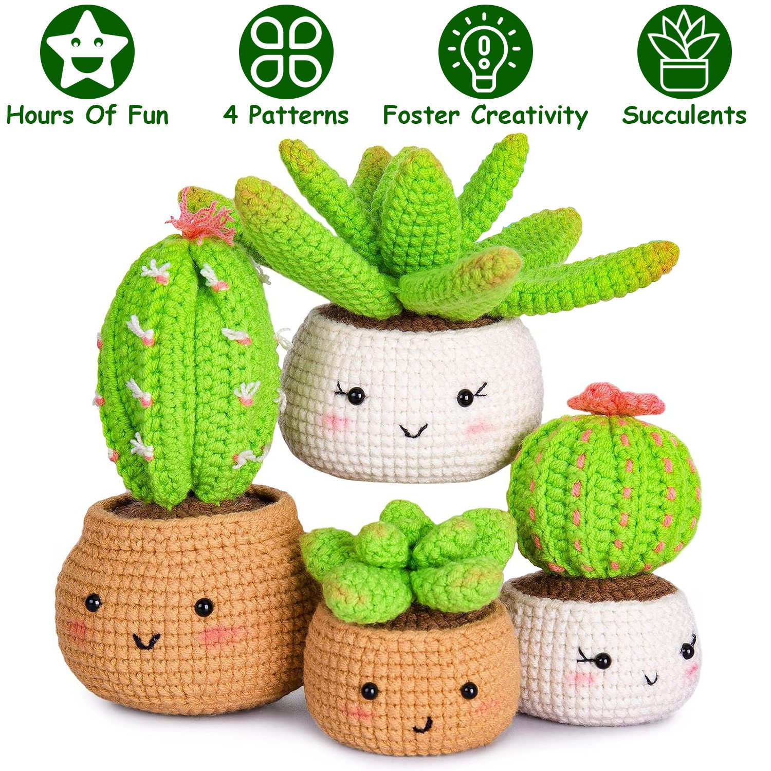 Trousse crochet débutants, éléphants succulentes options