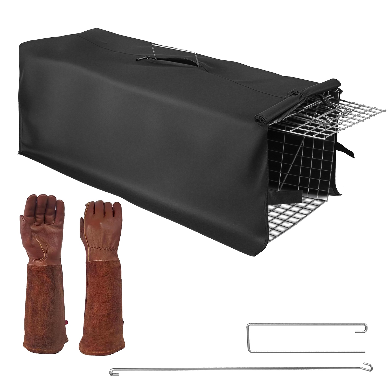 Cage piège chat 1pc galvanisée avec couverture