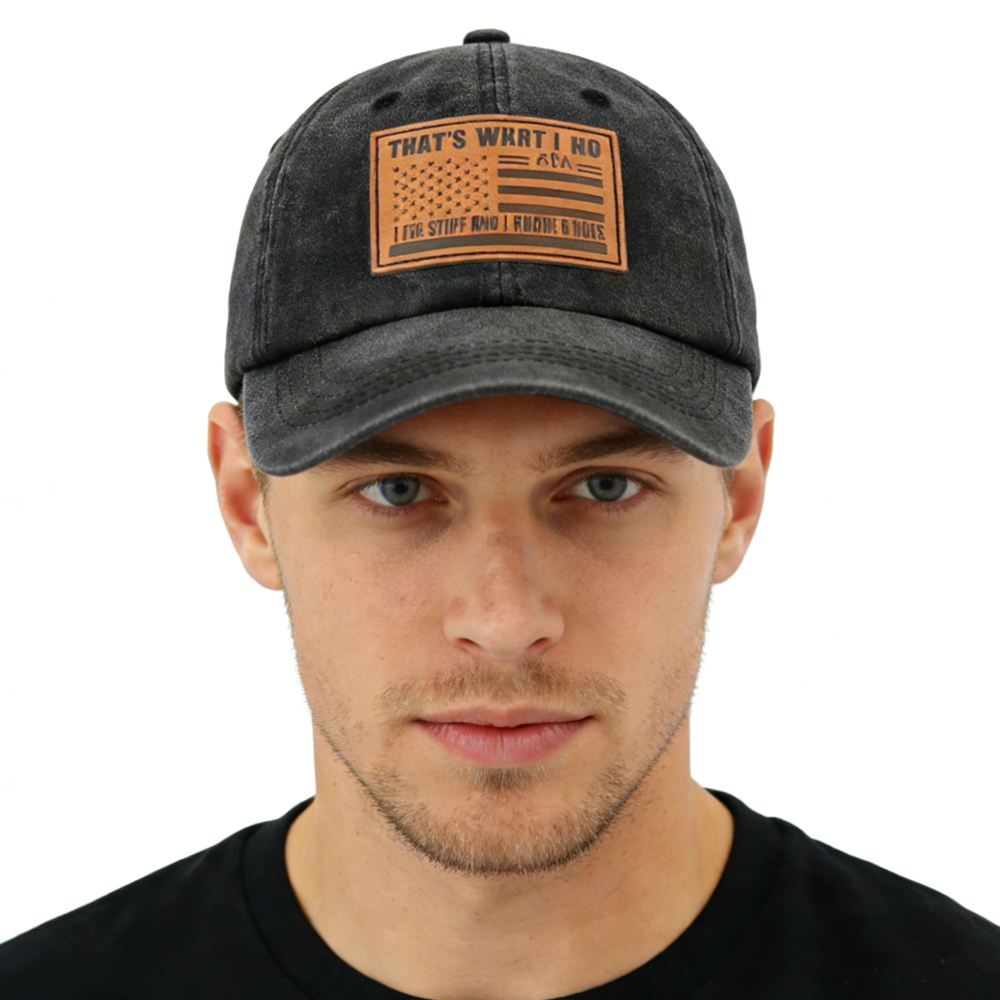 I FIX Casquette noire ajustable en coton lavé pour homme et femme