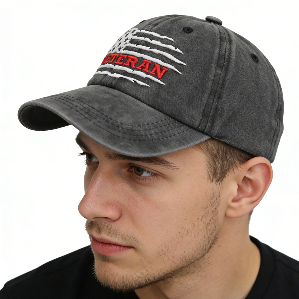 Casquette militaire patriotique USA, effet vieilli, ajustable pour homme
