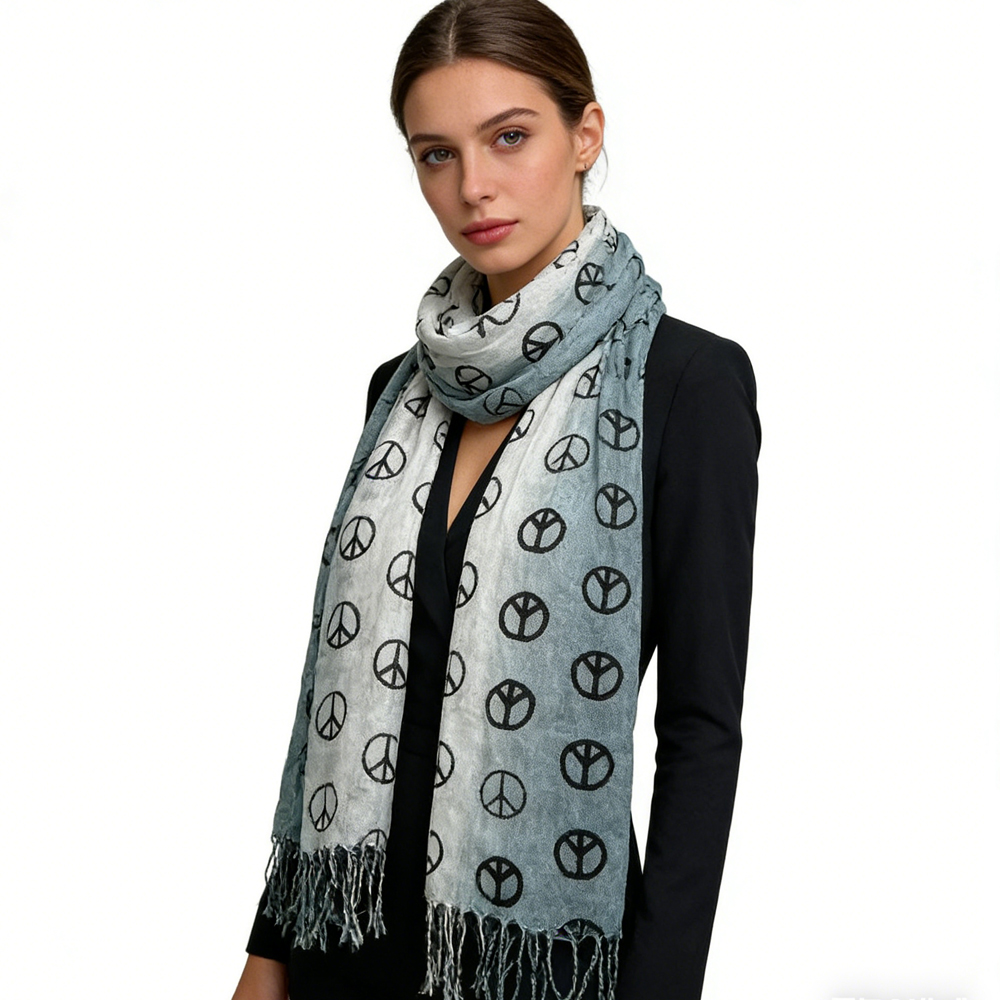 Foulard gris imprimé élégant et discret
