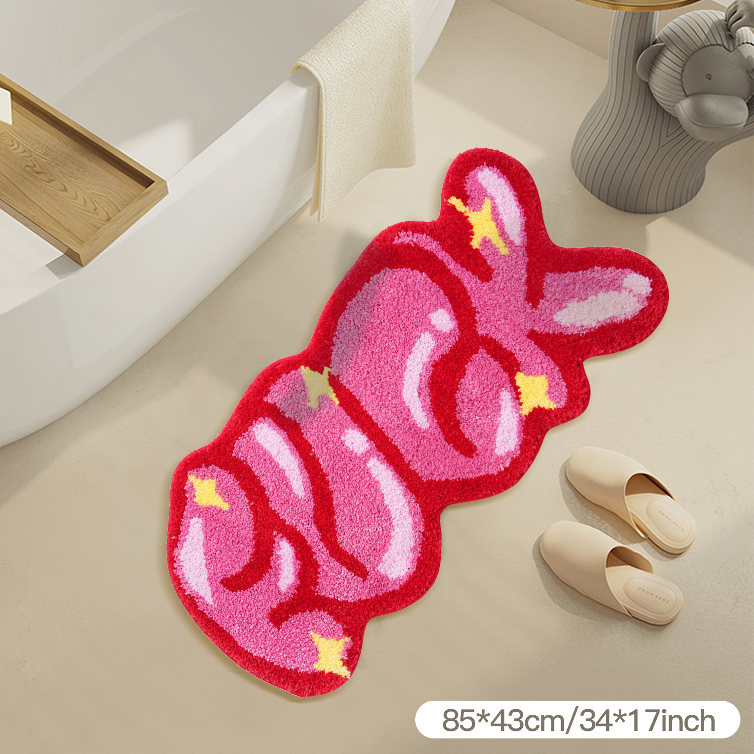 Tapis de bain 34x17po absorbant antidérapant