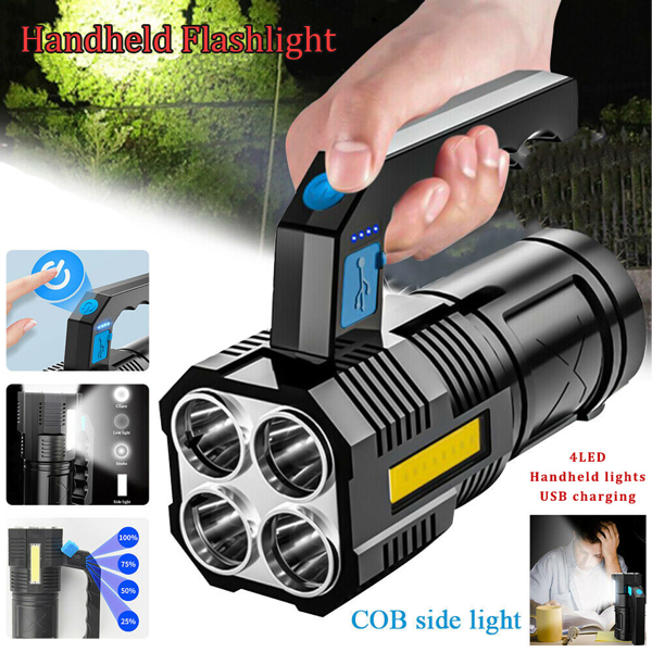Lampe de poche LED rechargeable USB extérieur projecteur