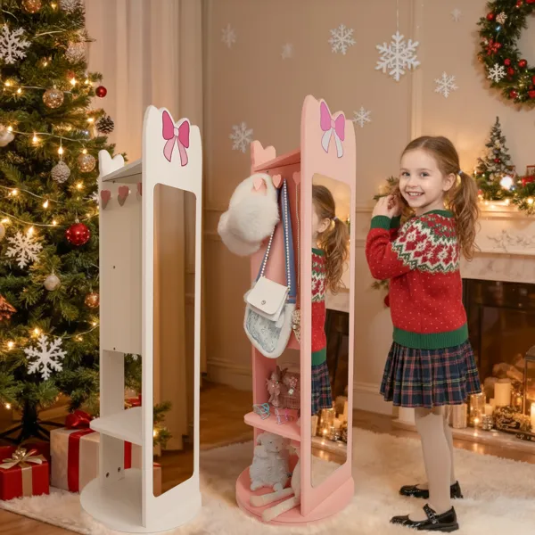 Armoire miroir bijoux enfant rose MDF 1 porte