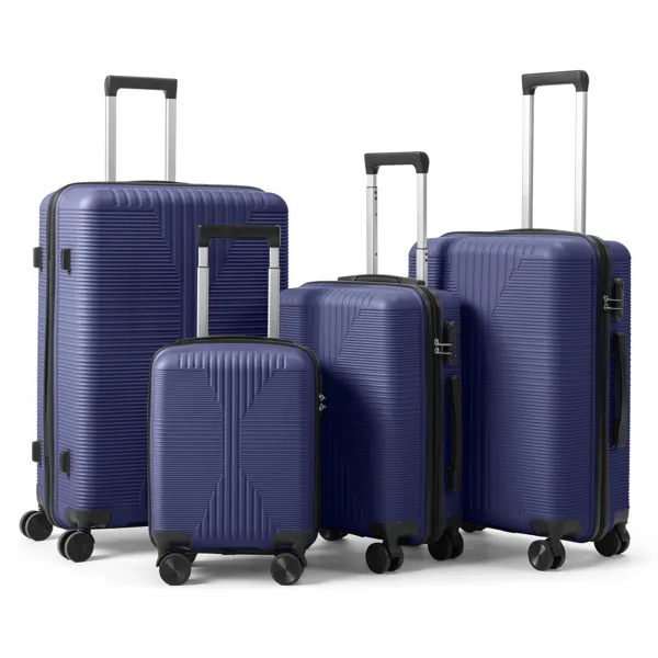 Valise trolley PP non-TSA 4-en-1 16po 20po 24po 28po bleu