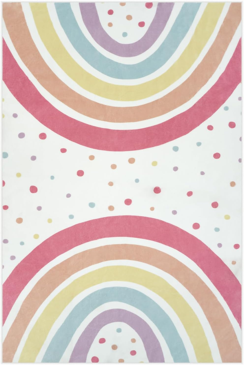 Tapis arc-en-ciel fillette 3x5 pois antiglisse