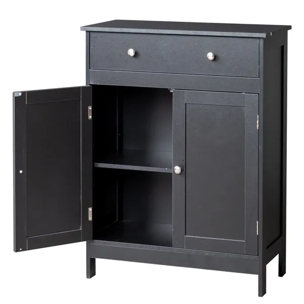Meuble-lavabo aggloméré mélamine noir 60x30x80cm