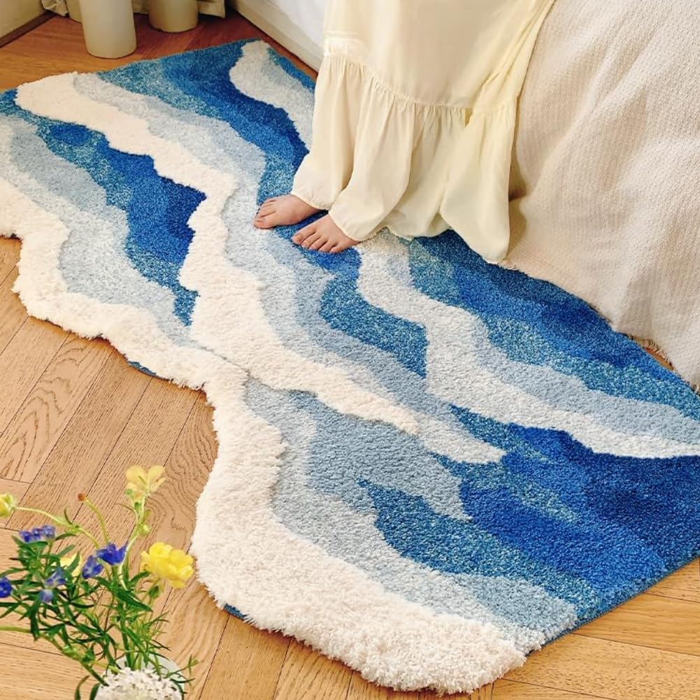 Tapis zone chambre antidérapant absorbant lavable moderne