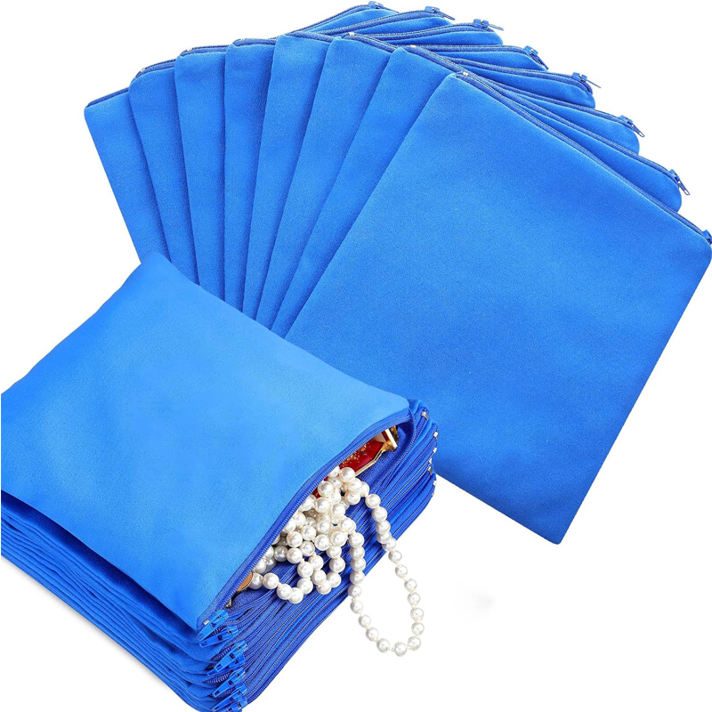 8 sacs rangement fermeture éclair bleu marine 5,9x5,9 po