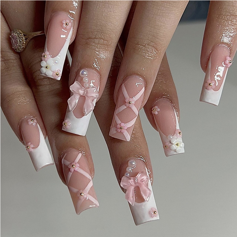 24 ongles artificiels planète diamant étoile