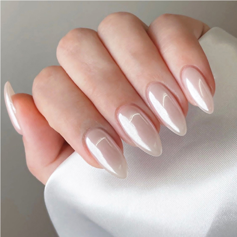 24 ongles artificiels aurore blanc long