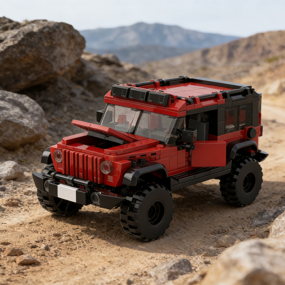 405PCS Blocs construction VUS rouge voiture tout-terrain enfants