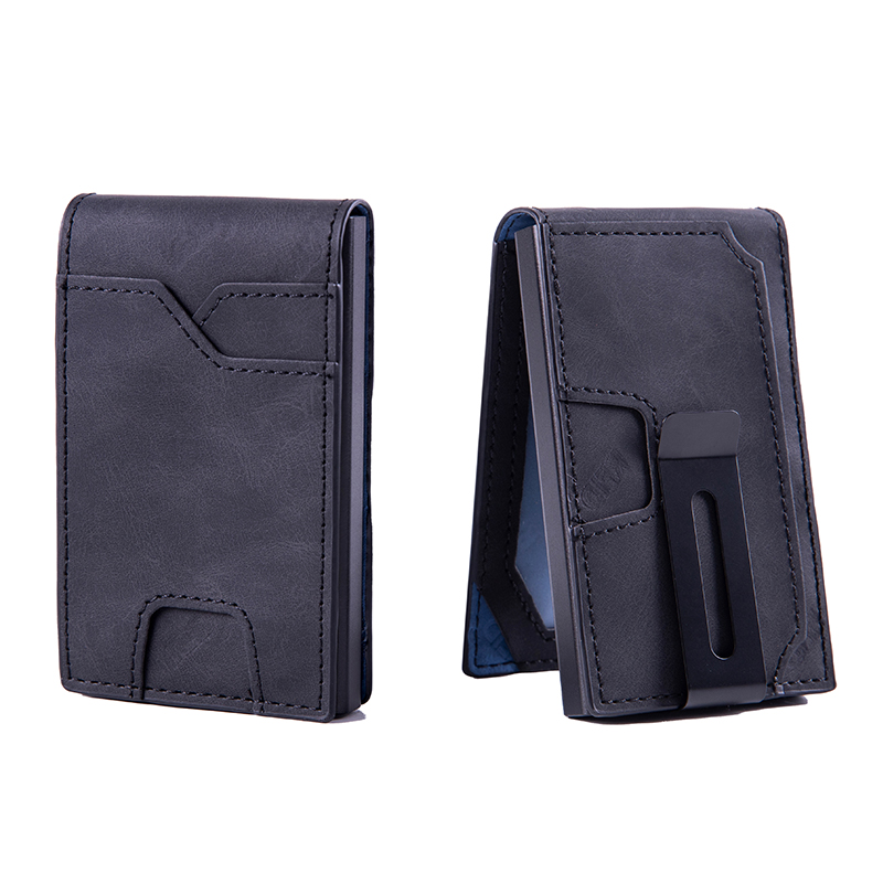 Portefeuille slim homme RFID porte-cartes pop-up