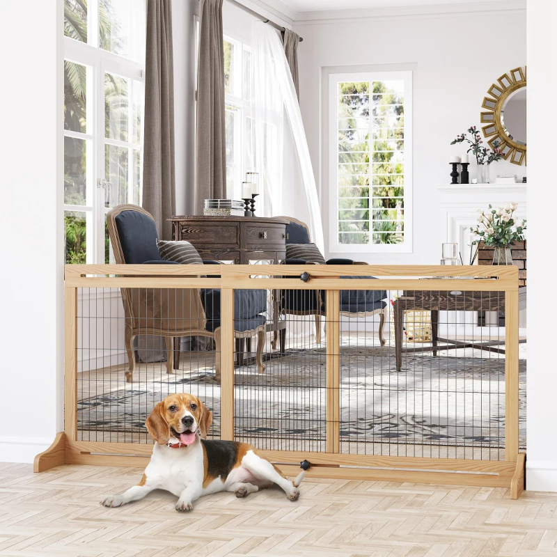 Barrière animal pliante réglable naturelle