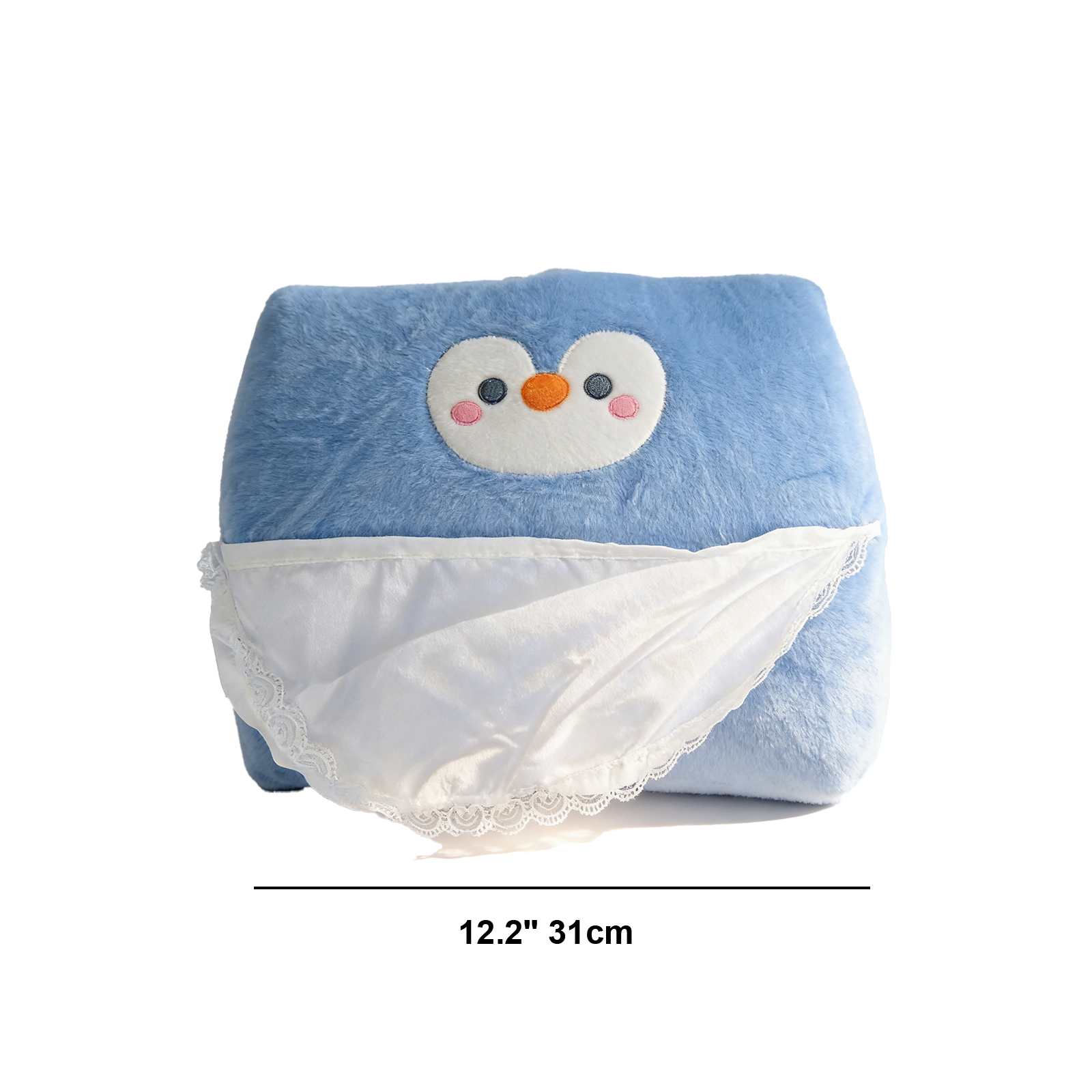 Coussin dossier pingouin bleu