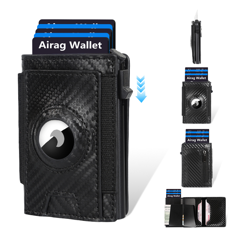 Portefeuille homme mince RFID aluminium, éjection carte auto