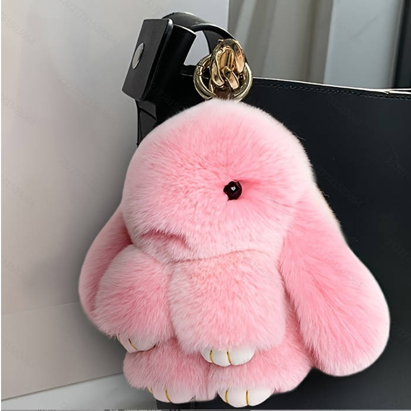 Pompon lapin doux, porte-clés peluche lapin mignon