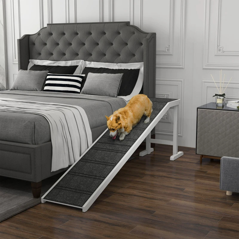 PawHut Rampe pliable pour chiens gris/blanc