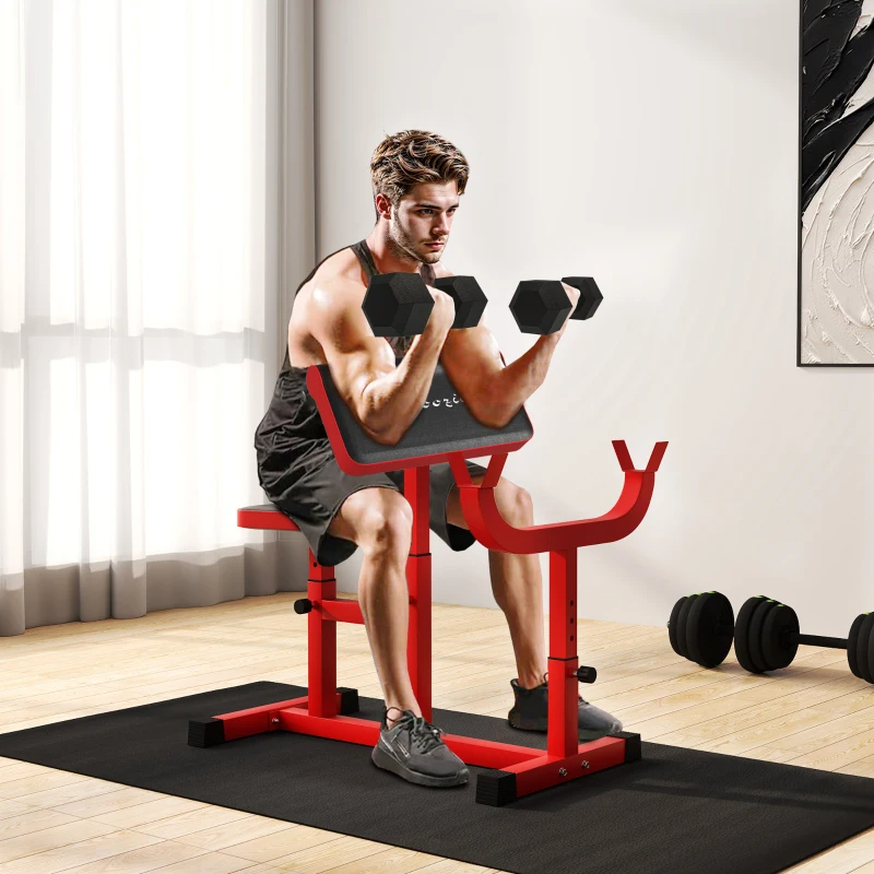 Banc curl Soozier 265 lbs, entraînement force, rouge