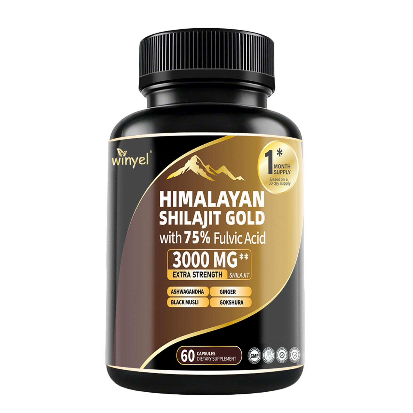 Shilajit Capsules Ashwagandha Minéraux 60 Capsules