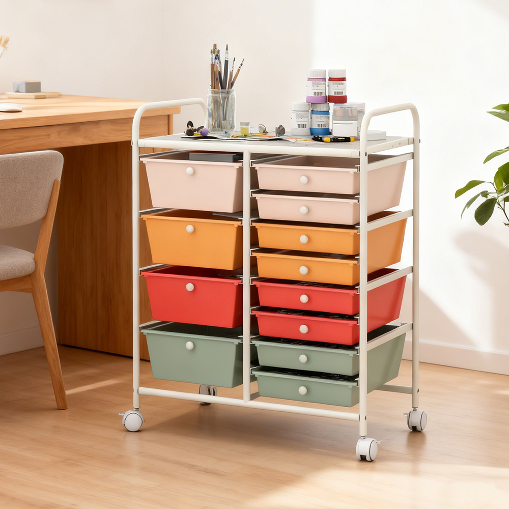 Chariot roulant utilitaire 12 tiroirs