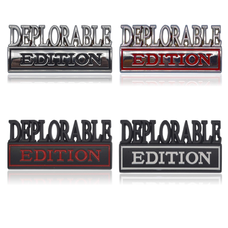 2 emblèmes édition Deplorable badge 3D adhésif voiture