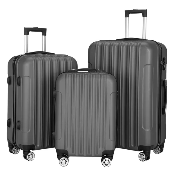 Ensemble Valises 3 en 1 Gris Foncé Grande Capacité