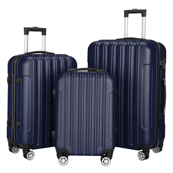 Ensemble luggage 3 en 1 voyage bleu marine