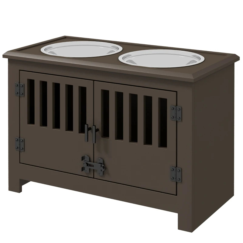 Armoire rangement nourriture chien bols PawHut espresso