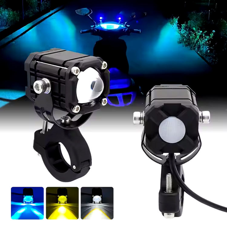 2x projecteur M5 LED 12W ultra brillant universel moto/auto