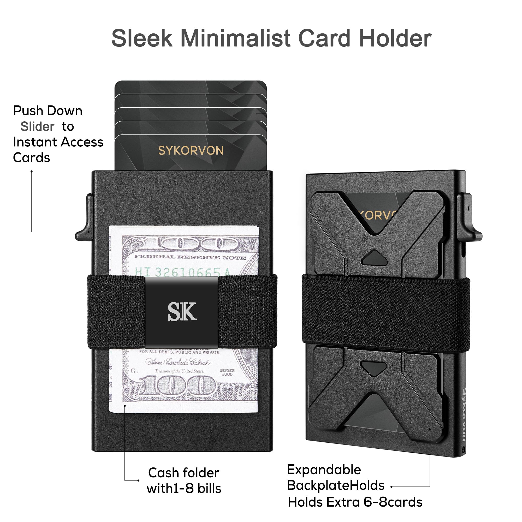 Portefeuille aluminium slim RFID 12 cartes homme