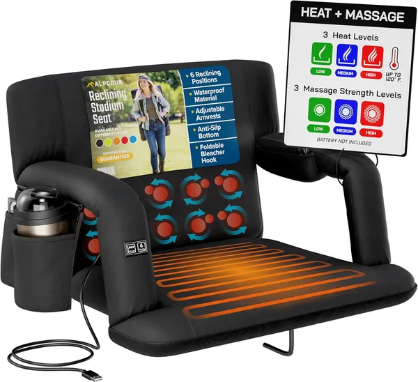 Alpcour Siège stade chauffant massage, support dorsal