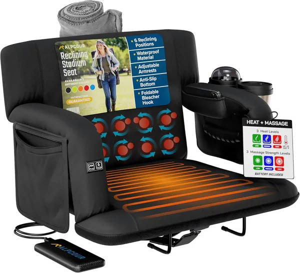 Siège réchauffé massant gradins Alpcour support dorsal premium