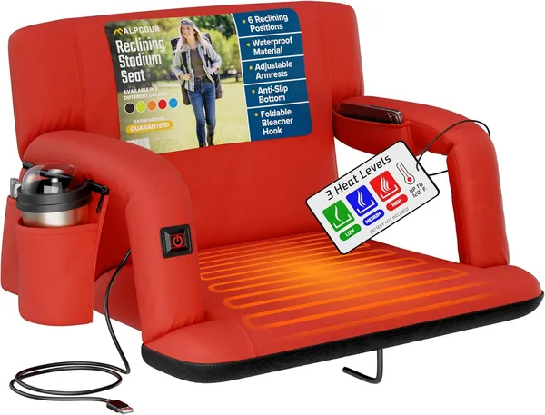 Siège réchauffé gradins Alpcour support dorsal premium