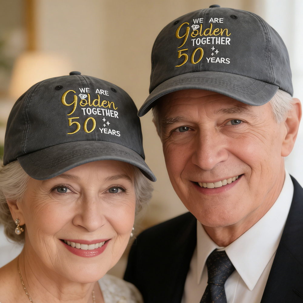 2 casquettes 50e anniversaire couple grandparents