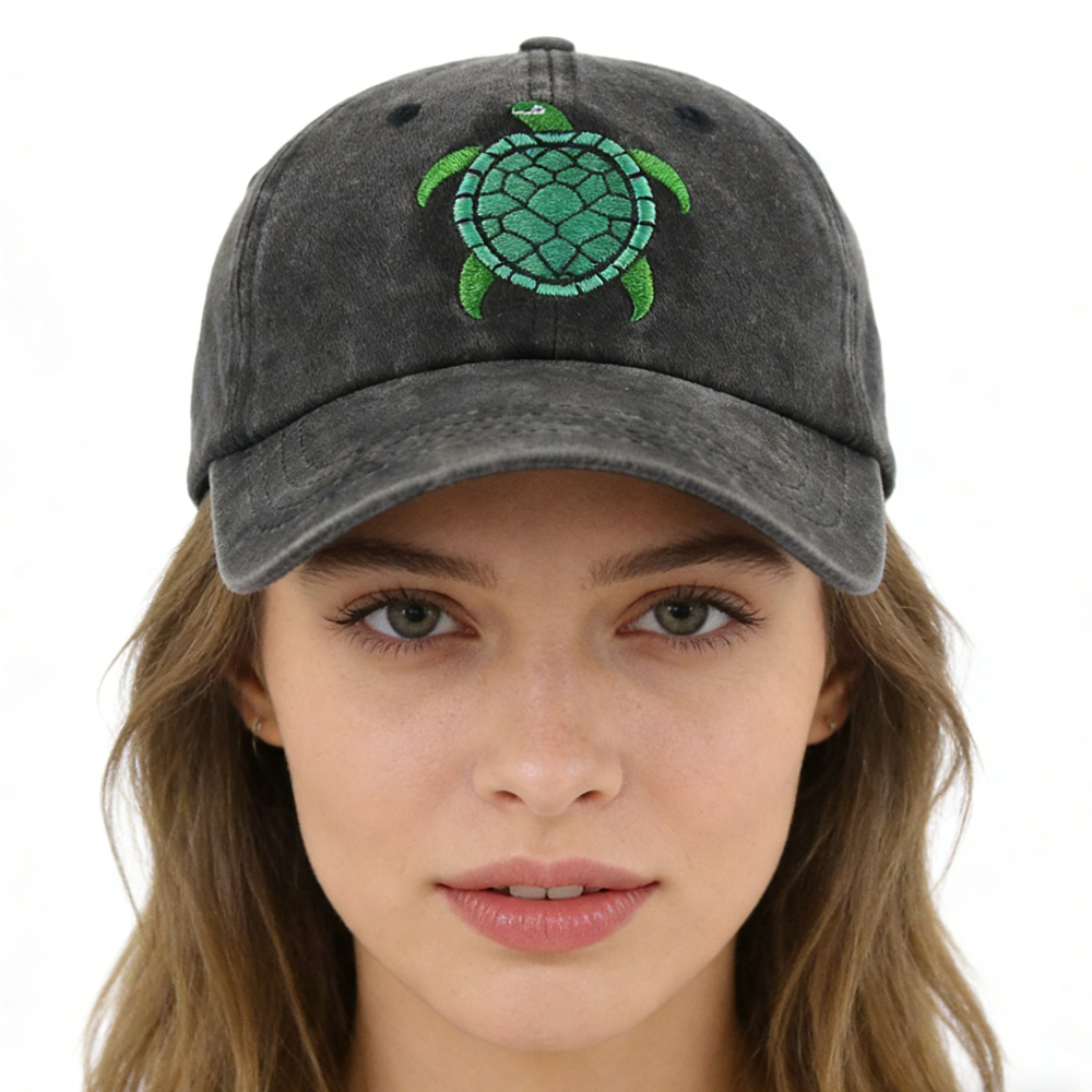 2pc Casquette Tortue Mer Homme Femme Brodée Animaux Sauvages