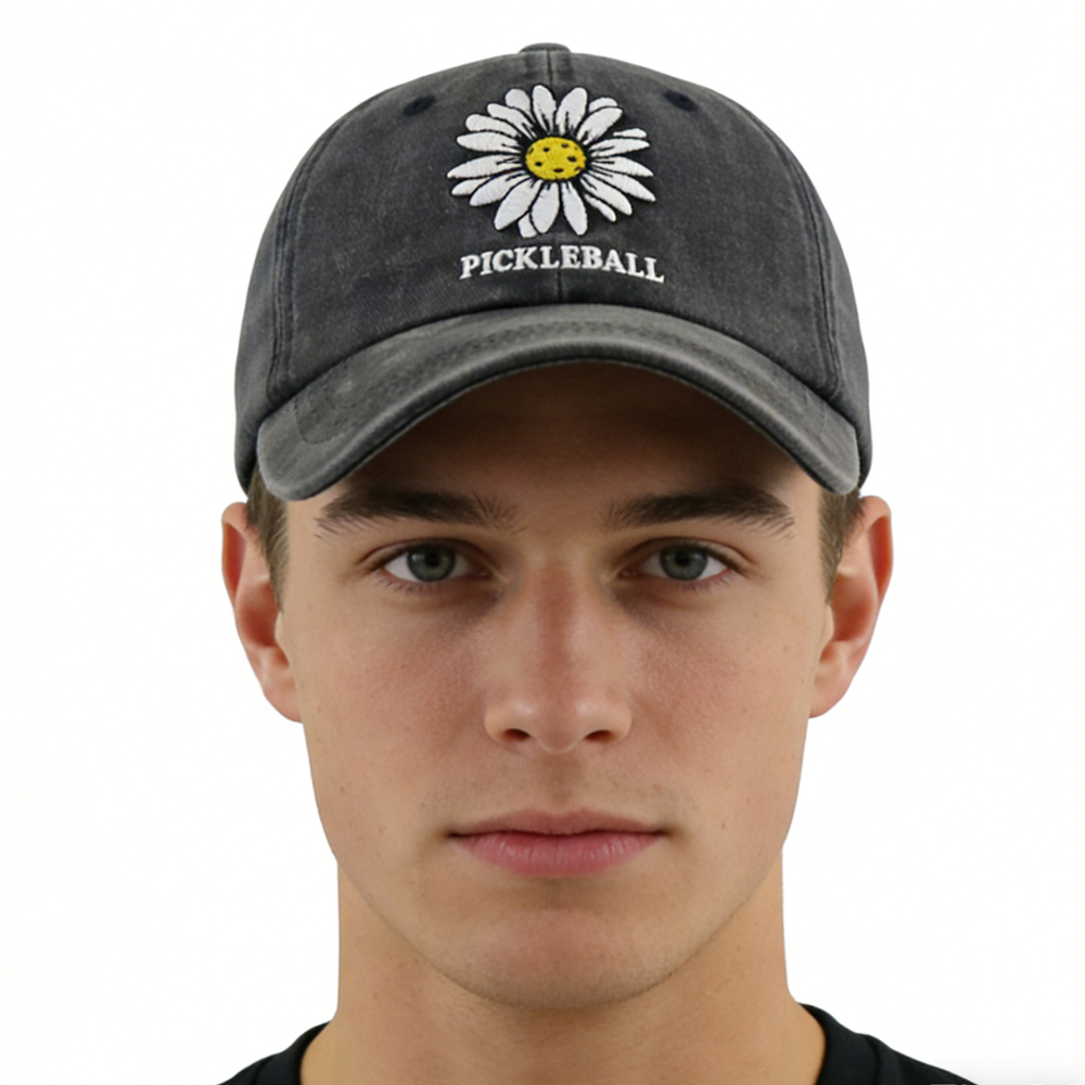 2pc Casquette Pickle Ball Noir Humour Homme Femme Brodée
