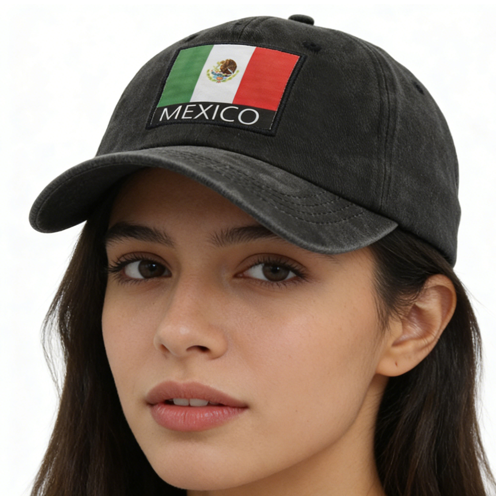 2 casquettes baseball Mexique drapeau homme femme