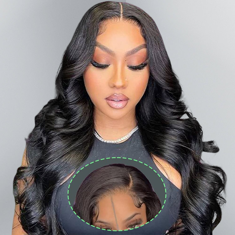 Perruque lace closure 4x7 cheveux humains ondulés naturels