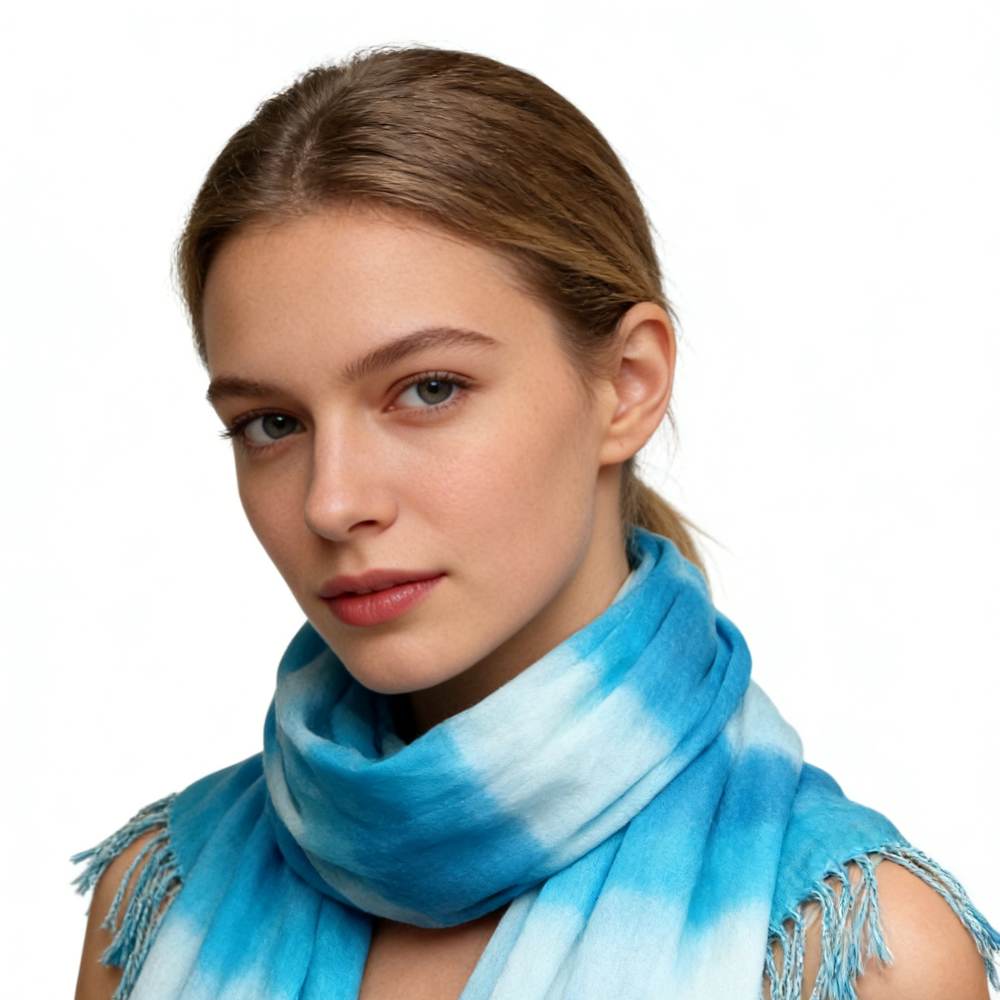 Foulard Viscose Turquoise - Essentiel Été 67x24po