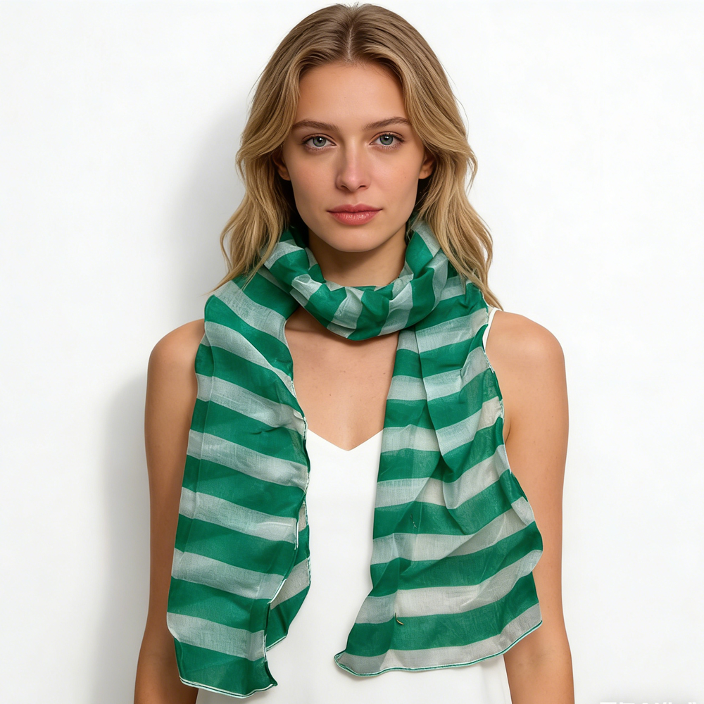 Foulard Imprimé Lime Duo - Skinny Bicolore 60x11po Chacun