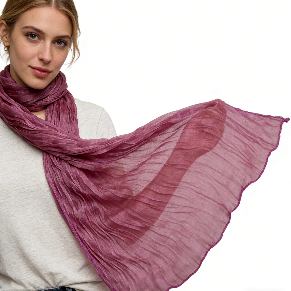 Foulard Acrylique Mince Gris - Minimaliste 55x16po