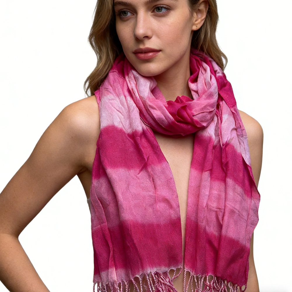 Foulard Viscose Rose Foncé - Vibrant Quotidien 67x24po