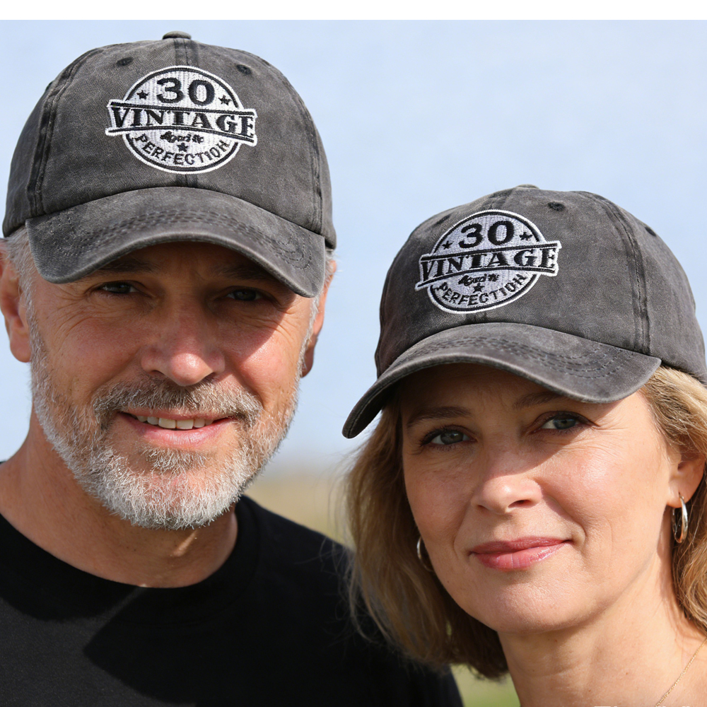 2x Casquette baseball 30 ans parfait homme/femme délavée