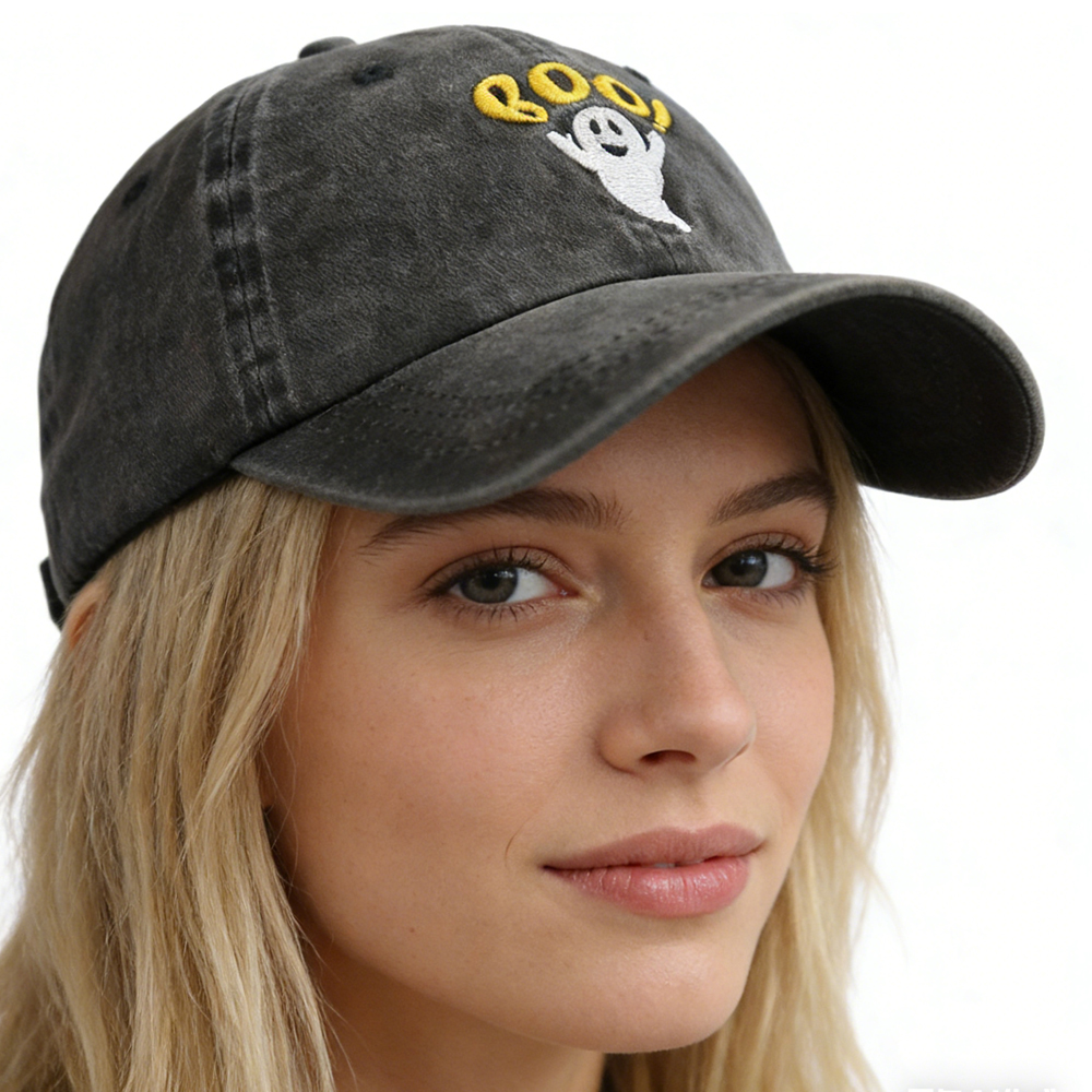 Casquette BOO brodée coton lavé 2 pcs
