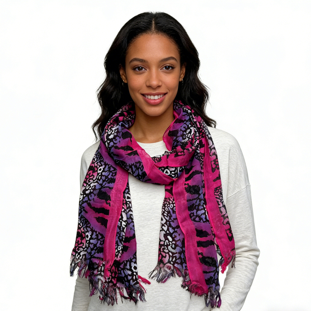 Foulard Viscose Rose Foncé - Extra Long 72x22po
