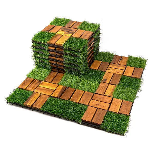 Revêtement sol acacia modulaire 30pc 12"x12" modèle 057