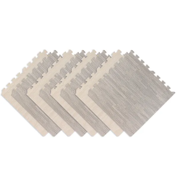8 tapis mousse grain bois antidérapant non usable
